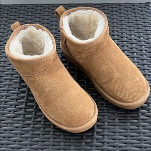 Project Cloud Cozy Tan Suede Ankle Boots